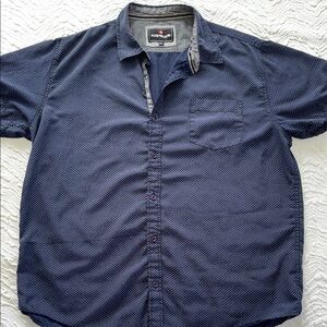 Airwalk Blue Polka Dot Casual Button Down Shirt EUC 2XL